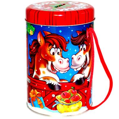 Детский подарок на Новый Год в жестяной упаковке весом 300 грамм