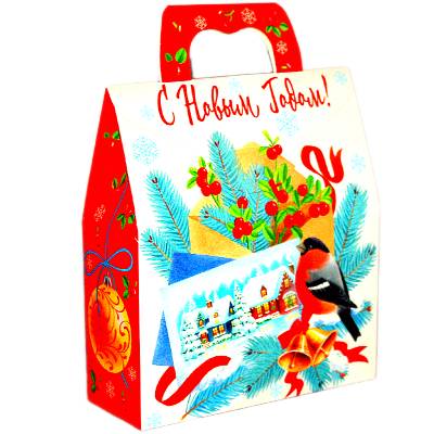 Сладкий новогодний подарок в картонной упаковке весом 430 грамм 