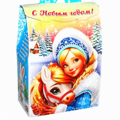 Детский подарок на Новый Год в картонной упаковке весом 700 грамм