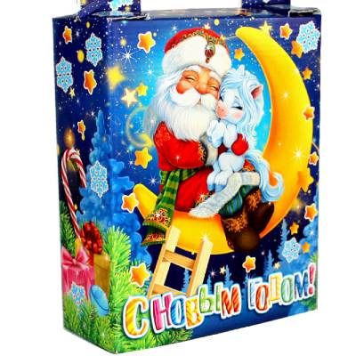 Сладкий подарок на Новый Год в картонной упаковке весом 800 грамм 